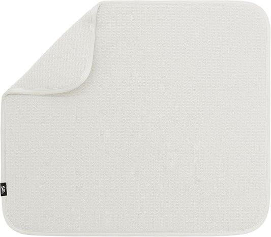 S&T INC. Dish Drying Mat, 16” x 18”, Absorbent Microfiber Kitchen Counter Mat, Dish Drying Pad for Dishes, Utensils, Pots and Pans, Large, Cream-Ruum Studio Home