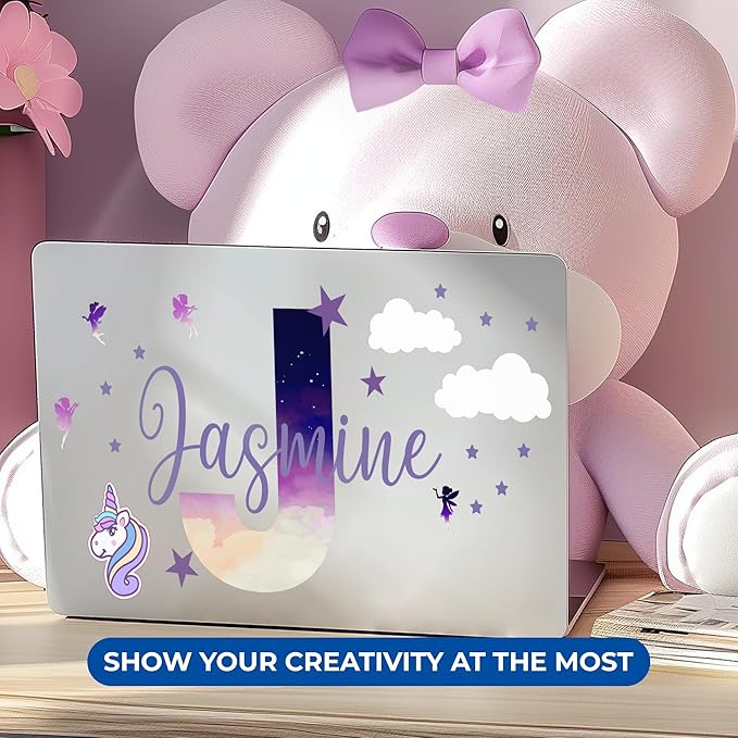 Custom Stickers Name Wall Decor I Personalized Name Sign for Room Decor | Multiple Custom Name & Initial I Decal for Baby Girl Nursery Decor I Nursery Wall Decal for Baby (B. Night Sky)-Ruum Studio Home