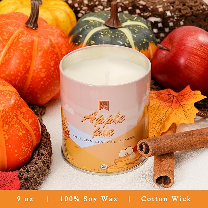 Set of 6 Fall Scented Candles 9 oz Aromatherapy Non Toxic Soy Wax Birthday Candles for Halloween Christmas Easter, Birthday Gifts for Women Men Back to School Gifts for Students, 6 Warmful Scents-Ruum Studio Home