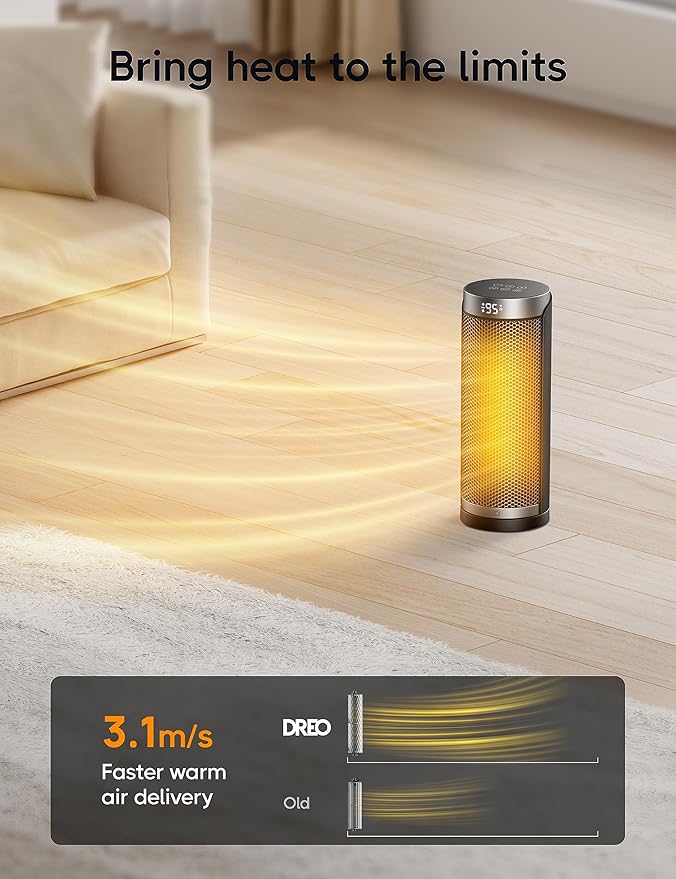 Dreo Space Heater for Bathroom and Indoor, 70°Oscillating, 5 Modes, Remote for Home Bedroom, 12H Timer, with ALCI Safety Plug-Ruum Studio Home