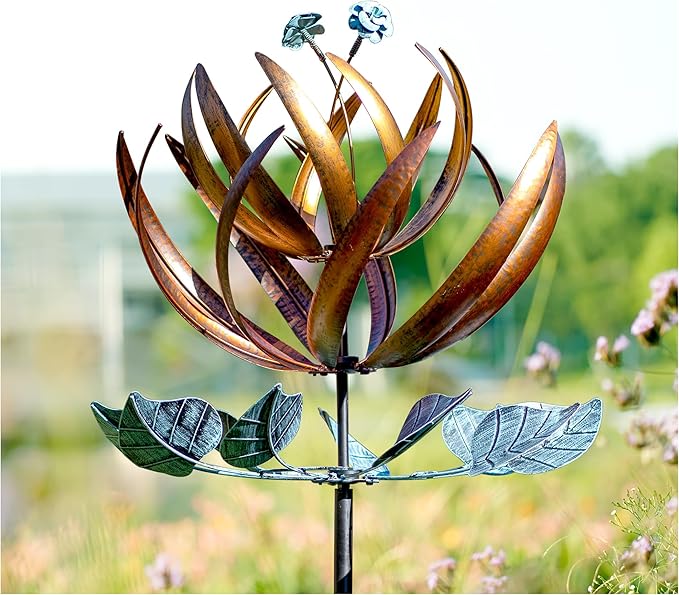 LimeHill Wind Spinner for Yard and Garden - Large Metal Kinetic Wind Sculptures for Outdoor Decorations (24 X 84 Inches)-Ruum Studio Home