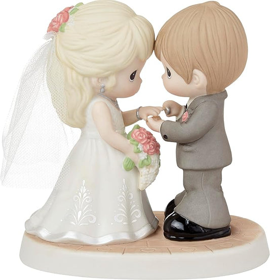 Precious Moments 222009 with This Ring, I Thee Wed Bisque Porcelain/Fabric Figurine-Ruum Studio Home