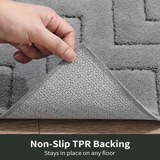 Stiio Dirt Trapper Door Mat 34x59 Inches, Front Doormat Indoor Outdoor Entrance Low Pile, All-Season, All-Weather Absorbent Entry Rug, Washable Non Slip Rug for Entryway, Grey-Ruum Studio Home