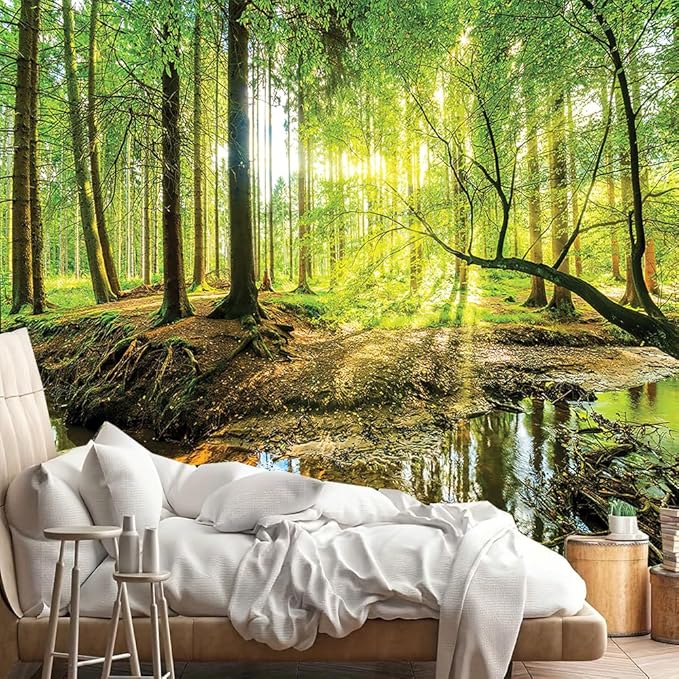 FENDROM Forest Tapestry Wall Hanging Trees Trunk Nature Green Sunlight Wall Tapestry for Livingroom Bedroom Dorm Home Decor-Ruum Studio Home