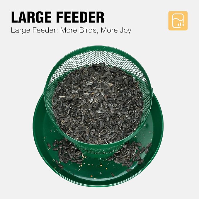 Veehoo Bird Feeders for Outdoors Hanging-Cardinal Bird Feeder with Weatherproof Dome, Wild Meta Finch Feeder for Outside 2.5 lbs Sunflower Seed Capacity, Green-Ruum Studio Home