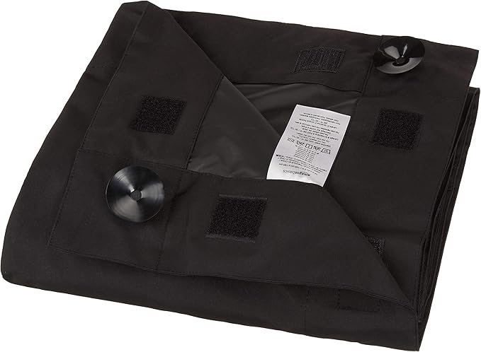 Amazon Basics Portable Blackout Curtain Shade with Suction Cups, 50"W x 78"L, 2-Pack, Black-Ruum Studio Home