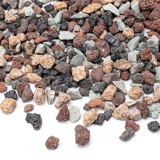 2.5lbs Small Rocks for Terrarium, Planters Drainage, 1/5 Inch Lava Rock for Bonsai Tree, Decorative Gravel for Succulents, Bamboo, Cactus, Mixed Color-Ruum Studio Home