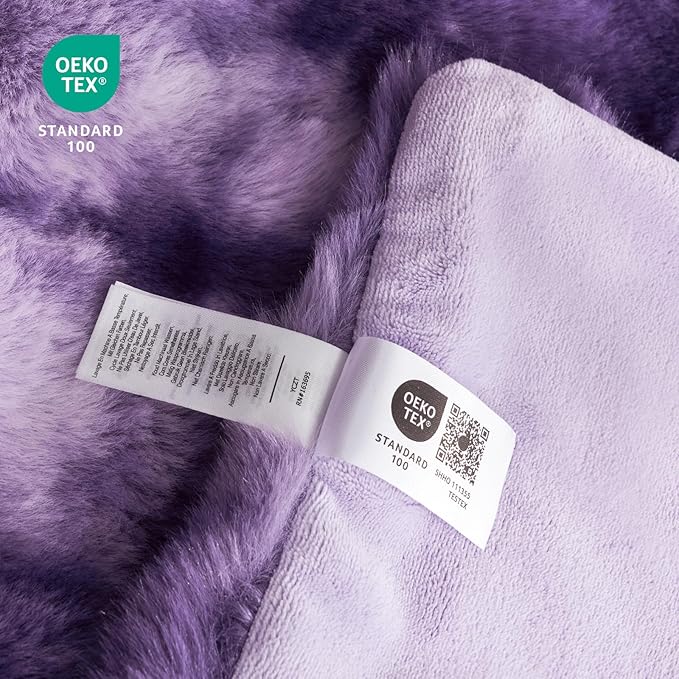 Cozy Bliss Faux Fur Throw Blanket for Couch, Fuzzy Soft Plush Thick Bubble Blanket for Sofa Bedroom Living Room, 60 * 80 Inches Tie-dye Purple-Ruum Studio Home
