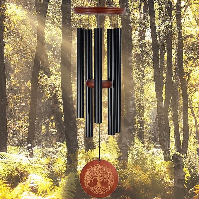 Wind Chimes for Outside,Outdoor Wind Chimes for Mother & Grandma - Large Garden Hanging Decor with Tree of Life Engraving, Perfect for Yard, Home, Christmas, Birthdays-Ruum Studio Home