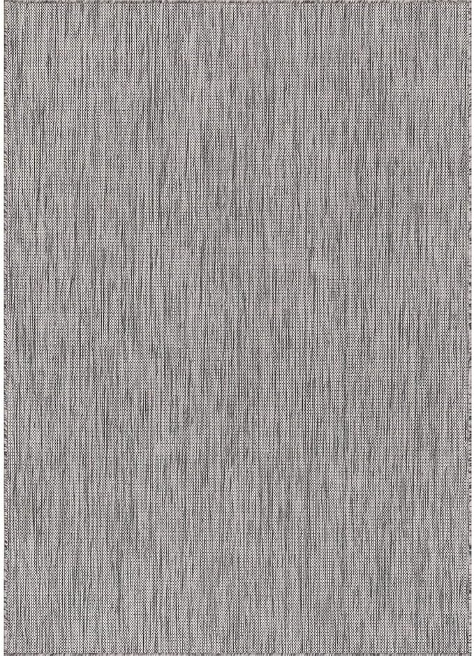 Washable Indoor Outdoor Rug 5x7 Weather Resistant Area Rugs Modern Solid for Porch Deck Balcony Backyard Patio Outside Carpet (5 X 7 Silver Grey)-Ruum Studio Home