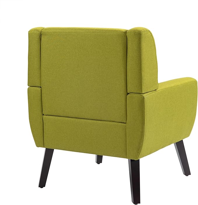 UIXE Accent Chair, Modern Upholstered Armchair in Fabric for Living Room, Comfy Club Arm Chairs Single Sofa Button Tufted Bedroom Reading Seat - Green-Ruum Studio Home