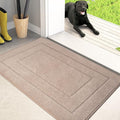 PURRUGS Dirt Trapping Door Mat 24" x 35.5", Non-Slip/Skid Machine Washable Entryway Rug, Dog Doormat, Super Absorbent Welcome Mat for Muddy Wet Shoes and Paws, Beige-Ruum Studio Home