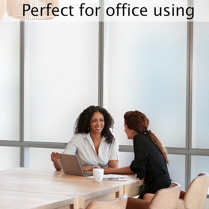 HIDBEA Frosted Window Privacy Film Heat Control UV Blocking, Static Cling Non-Adhesive Reusable Door coverings for Bathroom Home Office (Frosted 45.2 Inch x 19.6 Feet)-Ruum Studio Home