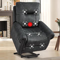 EBELLO Electric Power Recliner Chair with Massage and Heat, Soft Fabric Massage Recliner for Adults, Overstuffed Single Reclining Sofa, Vintage Rivet Mid-Century Design for Living Room, Grey-Ruum Studio Home