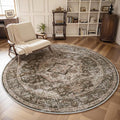 AMOAMI 6FT Round Rug - Vintage Soft Coffee & Brown Rugs for Living Room, Bedroom, Dining Room, Office - Non Slip, Machine Washable-Ruum Studio Home