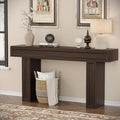 Rresyet 63 Inch Long Console Table, Sofa Table Behind Sofa, Wooden Entryway Table, Farmhouse Entryway Table for Entry, Hallway, Living Room (Cherry)-Ruum Studio Home