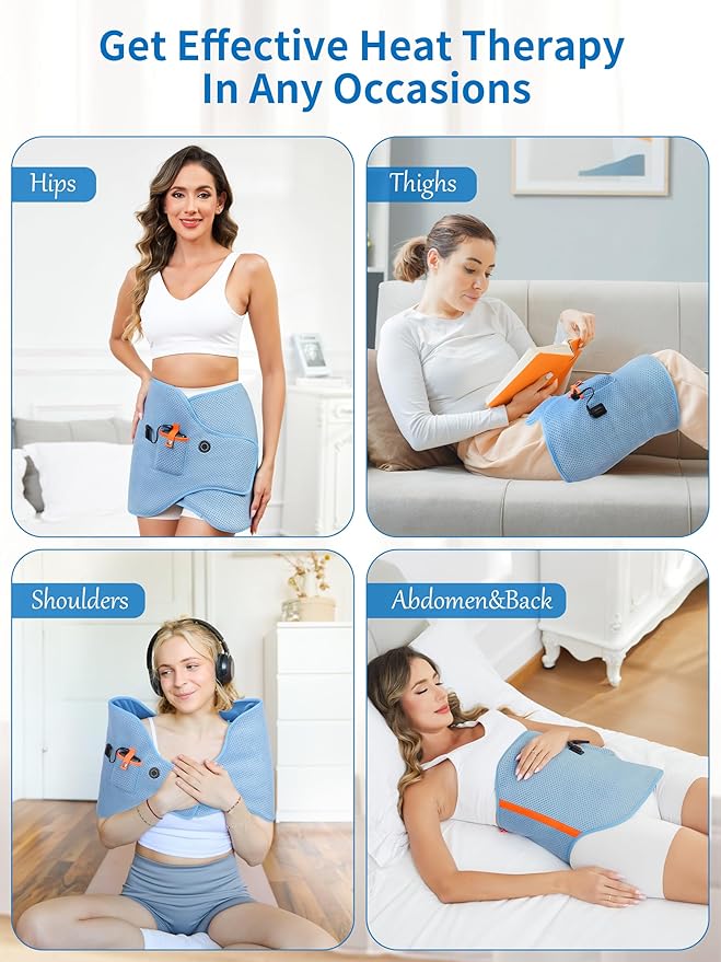 Dual Hip Heating Pad for Hip Support Brace,12V Heated Hip Wrap with 15000mAh Battery and Hot Cold Modes for Double HIPS,Back&Abdomen,Thighs,Shoulders,Portable Electric Heat Pad Belt for Women Men-Ruum Studio Home
