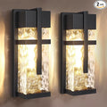 Hammered Glass Wall Lamp, Outdoor Light Fixtures, Exterior Wall Lantern for Porch with Waterproof, 2 Pack Wall Sconce Lighting, Wall Mount Light, Porch Light for Garage, Doorway, Patio(Bulb Included)-Ruum Studio Home