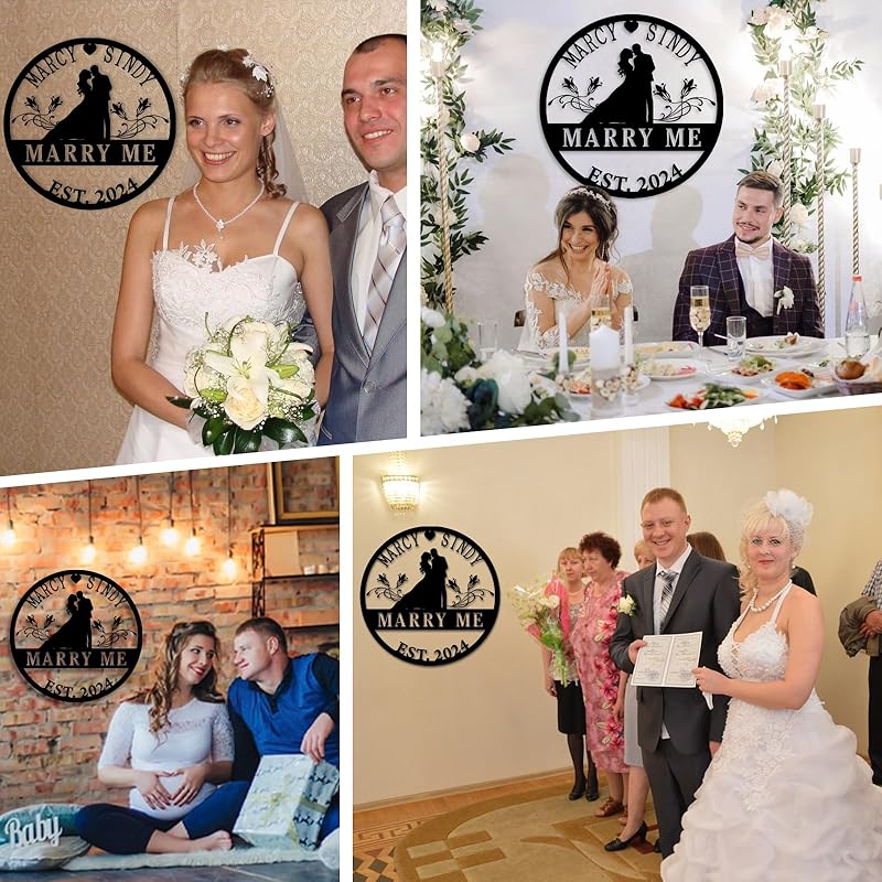 Personalized Wedding Gifts | Custom Metal Signs| Couples Gift for Her | Wedding Date Sign | Engagement Gift | Anniversary Gift | Bridal Shower Gift | Wedding Anniversary Gift | Metal Art-Ruum Studio Home