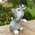 Solar Cat Outdoor Figurines Garden Decor with Butterfly Cat Statue Light for Lawn Ornaments Porch Patio Balcony Yard Decorations Outdoor Birthday Gifts for Women Grandma Mother’s Day-Ruum Studio Home