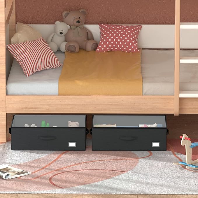 Underbed Storage Bins With Wheels, No Assemble Required 10 inches Height Large Capacity Rolling Underbed Shoe Storage Containers，Dorm Underbed Storage Drawers-Ruum Studio Home