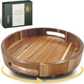 Lazy Susan for Table top 12 inch Wooden Large Lazy Susan Turntable Tray Organizer for Cabinet, Dining Table Centerpiece, Pantry, Kitchen Spice Cabinet Countertop Organizer, 100% Acacia Wood-Ruum Studio Home