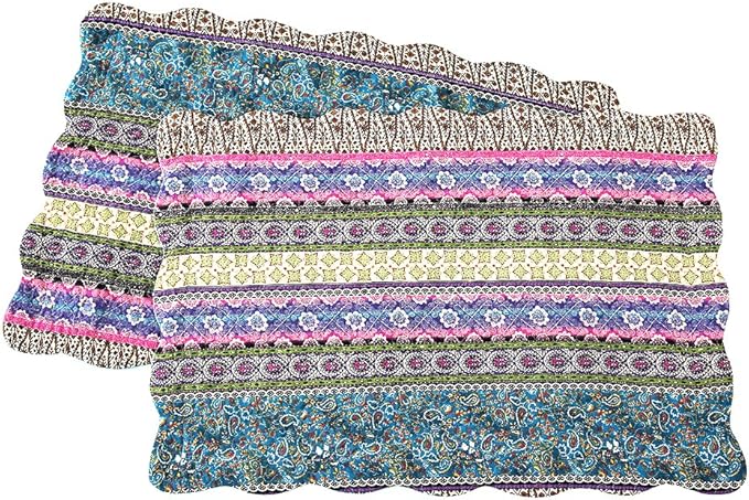 NEWLAKE Quilted Cotton Bed Pillowcases, Striped Jacquard Style, 2 Pieces, 20x27 Inch-Ruum Studio Home