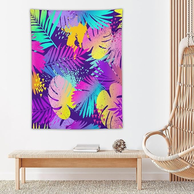 ICMOLYYENLO Palm Leaf Tapestry Wall Hanging, Tropical Leaves Plant Jungle Green Hawaiian Art Home Decor for Guest Bedroom Living Room Dormitory 60x80-Ruum Studio Home