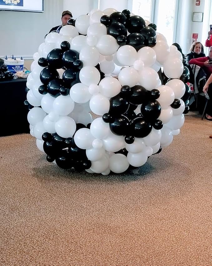 Black and White Quick Link Balloons, 100PCS Latex Linking Balloons for Making Balloon Wall Balloon Arch Balloon Chains and Wedding Birthday Baby Shower Engagement Graduation Party Decorations (10inch)-Ruum Studio Home