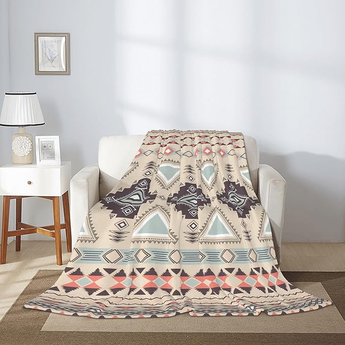 Boho Throw Blanket for Couch Bed Sofa Living Room, Western Flannel Fleece Blanket Soft Cozy Lightweight Breathable Fluffy Durable Gifts for Men Women 50 x 60 Inch-Ruum Studio Home