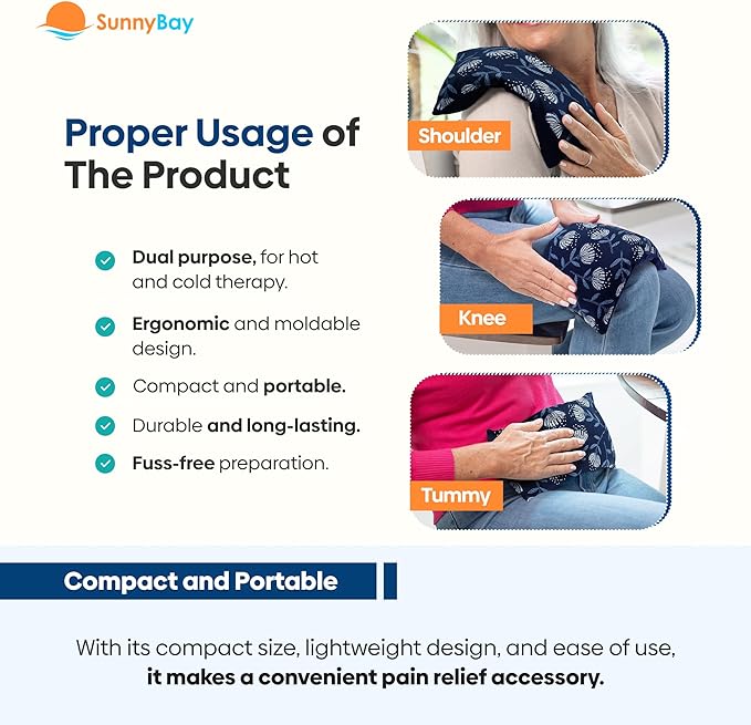 SunnyBay Small Microwave Heating Pad, Microwavable Versatile Cold/Heated Neck and Shoulder Wrap for Back Pain and More, Moist Heat Cotton-Fleece Pad with Flax Seed Filling, 6x11 in, Whispy Flower-Ruum Studio Home