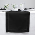 Solino Home Linen Black Table Runner 144 Inches Long - 100% Pure Linen Extra Long Table Runner 14 x 144 Inch for Fall, Autumn, Halloween, Thanksgiving - Classic Hemstitch-Ruum Studio Home