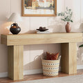 63 Inch Long Console Table for Entryway, Farmhouse Wood Rectangular Sofa Table Behind Couch Table, Narrow Entryway Table for Living Room, Entrance, Hallway, Foyer, Easy Assembly (Natural)-Ruum Studio Home