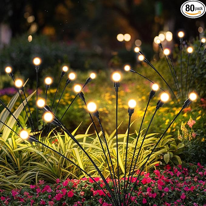 Solar Lights Outdoor Decoration, Waterproof Xmas Outdoor Lights Decor for Yard, Patio, Garden, and Front Porch, 80 LEDs Swing with The Wind (8 Pack, Warm White)-Ruum Studio Home