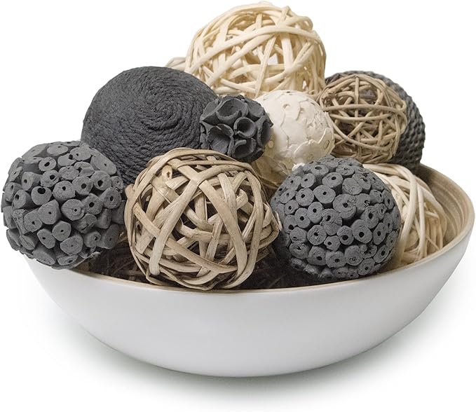 ANDALUCA Decorative Balls Vase Filler Bag with Orbs, Balls (Grey)-Ruum Studio Home
