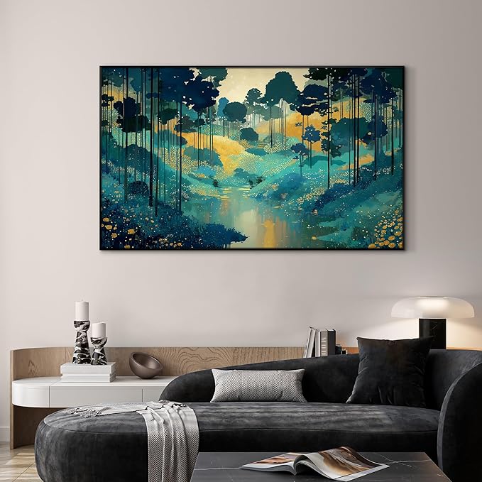 SIGNWIN 30"x60" Extra Large Framed Wall Art Whimsical Fantasy Forest, Vibrant Nature Landscape for Home Living Room Bedroom Decor (Frame Assembly Required)-Ruum Studio Home
