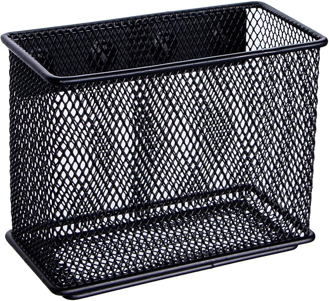 dedoot Minimalist Black Magnetic Pen Holder, 4.7x2.3x3.7inch Strong Mesh Magnetic Holder for Whiteboard Marker, Refrigerator, Locker-Ruum Studio Home
