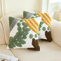 HOdo Home 18x18 Throw Pillow Covers, 2PCS Tufted Boho Jacquard Pillow Covers,Farmhouse Decorative Pillow Cover,Pillow Cases for Couch Sofa Bed Stylish Decor, Simple Textured Cushion Sham-Ruum Studio Home