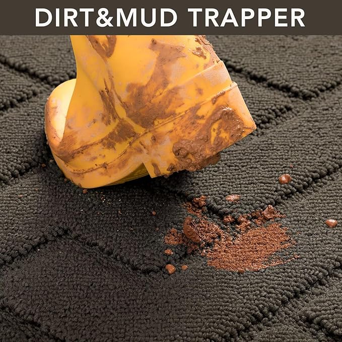 hicorfe Indoor Door Mat,Non Slip Door Mats,32"x48" Front Back Door Mat Rubber Backing,Absorbent Resist Dirt Entrance Inside Floor Mats for Entryway Washable Low-Profile(Latte)-Ruum Studio Home