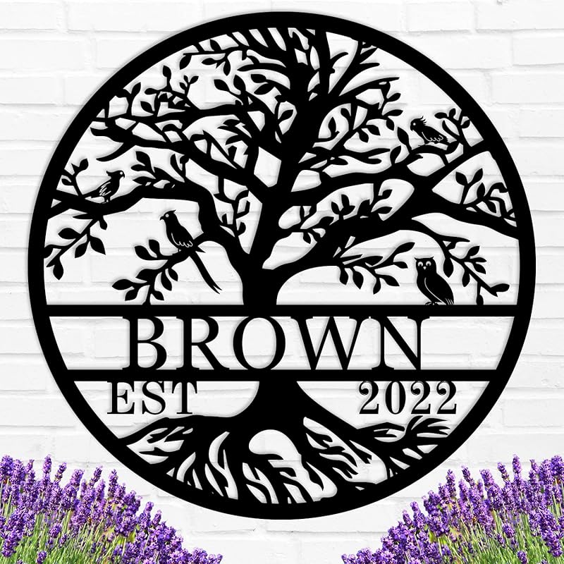 Personalized Tree of Life Metal Sign, Custom Name Sign, Tree of Life Wall Decor, Personalized Metal Tree Sign, Personalized Tree of Life Wall Decor, Custom Metal Signs Personalized-Ruum Studio Home