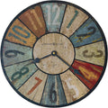 Howard Miller Sylvan II Wall Clock, Colorful Vintage Design with Black Needles Battery Operated, Wall Mount Quartz Movement Round Analog Display Perfect for Home Decor, Office and Living Room-Ruum Studio Home