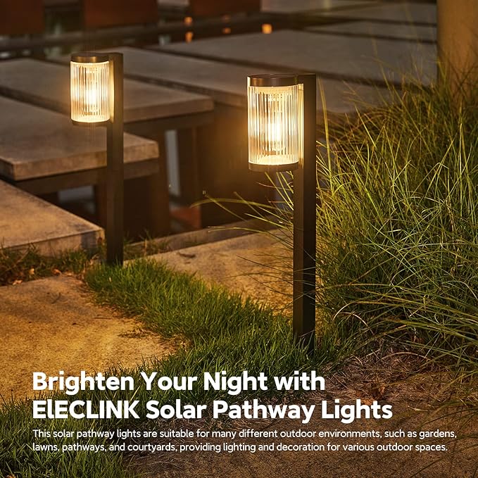 Solar Pathway Lights Outdoor, 4 Pack Upgraded Outdoor Solar Lights for Outside Super Bright Up to 12Hrs, IP65 Waterproof Solar Garden Lights for Yard Landscape Path Walkway Decoration-Ruum Studio Home