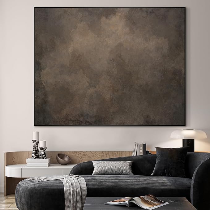 SIGNWIN 46"x60" Extra Large Framed Wall Art Neutral Cloudy Abstract Illustration, Soft Atmospheric Design for Home Living Room Bedroom Decor (Frame Assembly Required)-Ruum Studio Home