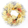 Admired By Nature Autumn Corn Husk Wreath - 26" Natural Fall Color Artificial Wreath - For Home Decor, Offices, Weddings, Events, Parties, Thanksgiving-Ruum Studio Home