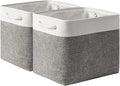 TcaFmac Organization and Storage Basket for Organizing - 16x12x12 inch Large 2 Pack Collapsible Storage Bins for Shelves, Fabric Storage Cubes for Box Closet Cloth Toy Books Kids (White & Grey)-Ruum Studio Home