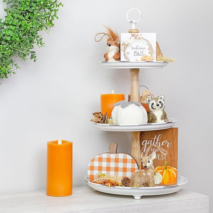 AuldHome Design Woodland Friends Figurines (Set of 3, Deer/Raccoon/Squirrel); Forest Animals Decor for Fall, Christmas, Winter and Themed Decor or Parties-Ruum Studio Home