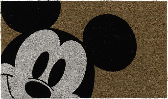 Gertmenian Disney Mickey Mouse Coir Doormat - 2x3 Welcome Mat (2-Pack), Ideal for High Traffic Areas in Front Door, Garage, Entryway - Love/Hello, 47533-Ruum Studio Home