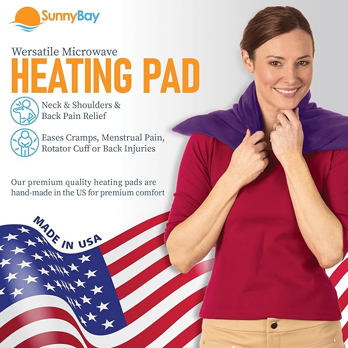 SunnyBay Extra Large Microwave Heating Pad, Microwavable Heavy Weighted Full Body Moist Cold Pack and Washable Fleece Cover, 10x24 Inches, FSA HSA Eligible, 2.8 lbs, Made in USA, Purple-Ruum Studio Home