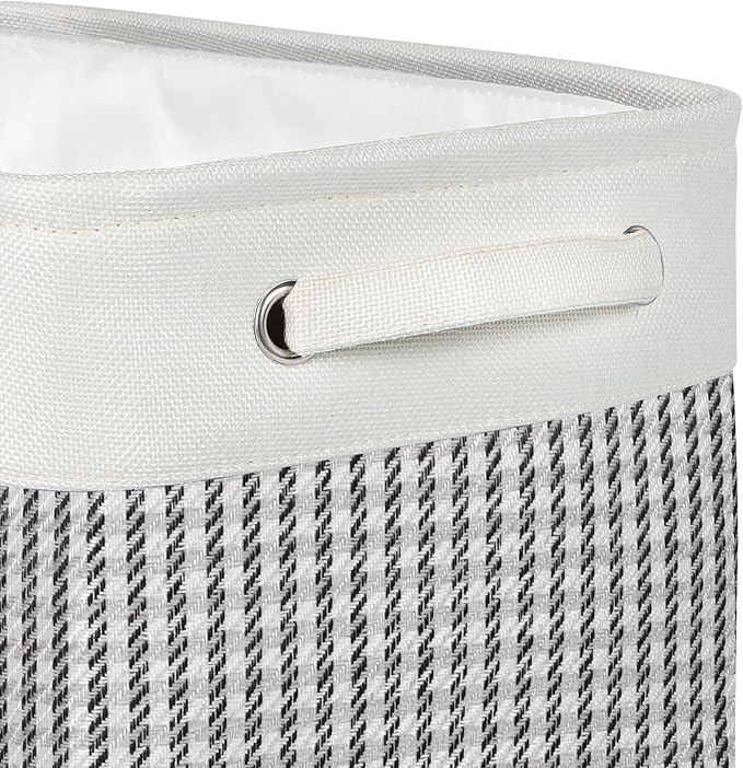 Kntiwiwo Foldable Storage Bins 15" x 10" x 9.5" Fabric Storage Basket Cube with Handles Large Linen Closet Organizer Bins for Organizing Shelf Home, Set of 3, Houndstooth-Ruum Studio Home