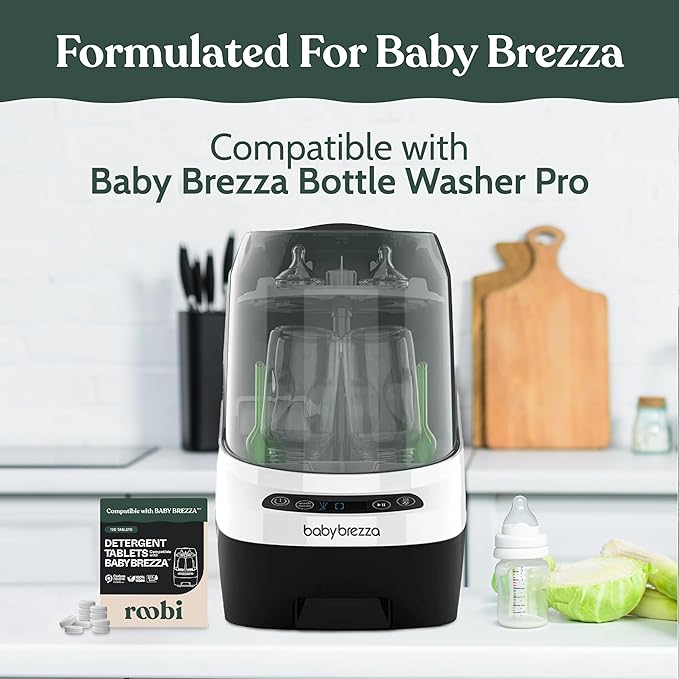 Roobi Detergent Tablets Compatible with Baby Brezza Bottle Washer Pro. Removes Milk Residue & Odor, Hypoallergenic Carbon Neutral Formula. 120 Count.-Ruum Studio Home
